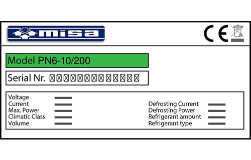 Misa PN6-10/200 Türdichtung 192,0 x 67,8 x 192,0 cm