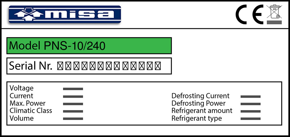 Misa PNS-10/240 Türdichtung 192,0 x 87,3 x 192,0 cm