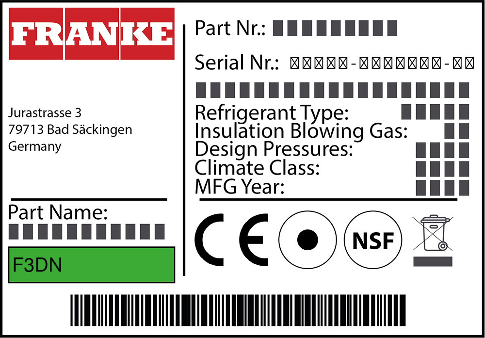Franke F3DN Türdichtung 87,2 x 66,5 cm