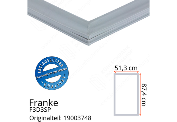 Franke F3D3SP Türdichtung 87,4 x 51,3 cm