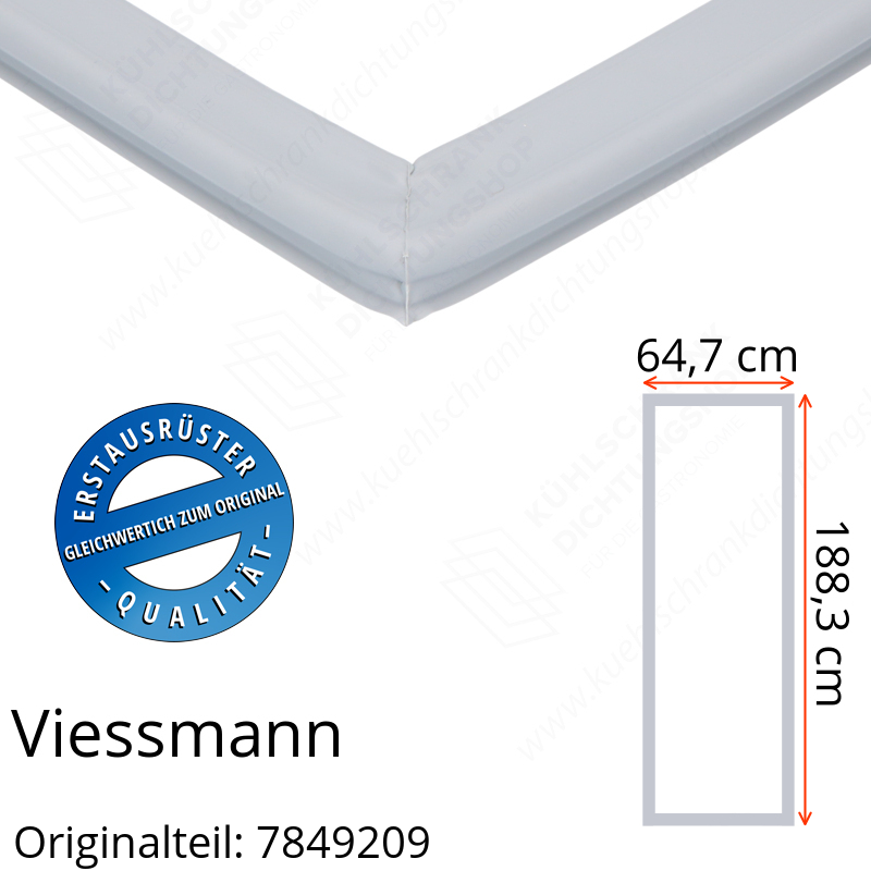 Viessmann Türdichtung, Ersatzteil: 7849209, Maße: 188,3 x 64,7 cm -  Kühlschrankdichtungshop