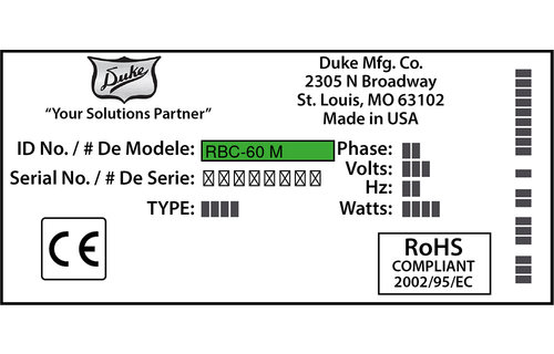 Duke RBC-60 M Türdichtung 70,0 x 51,5 cm