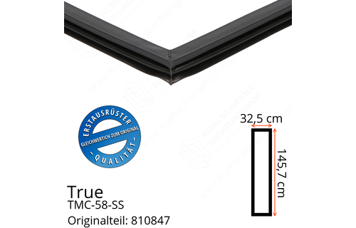 True TMC-58-SS Türdichtung 145,7 x 32,5 cm (Profil schmal)