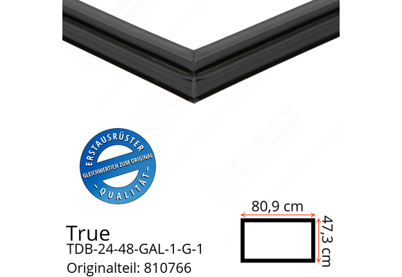 True TDB-24-48-GAL-1-G-1 Schubladendichtung 47,3 x 80,9 cm (Profil schmal)