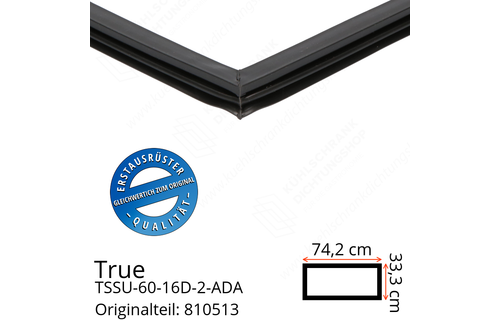 True TSSU-60-16D-2-ADA Schubladendichtung 33,3 x 74,2 cm (Profil schmal)