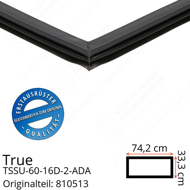 True TSSU-60-16D-2-ADA Schubladendichtung 33,3 x 74,2 cm (Profil schmal)