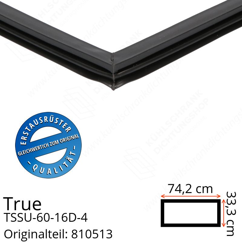 True TSSU-60-16D-4 Schubladendichtung 33,3 x 74,2 cm (Profil schmal)