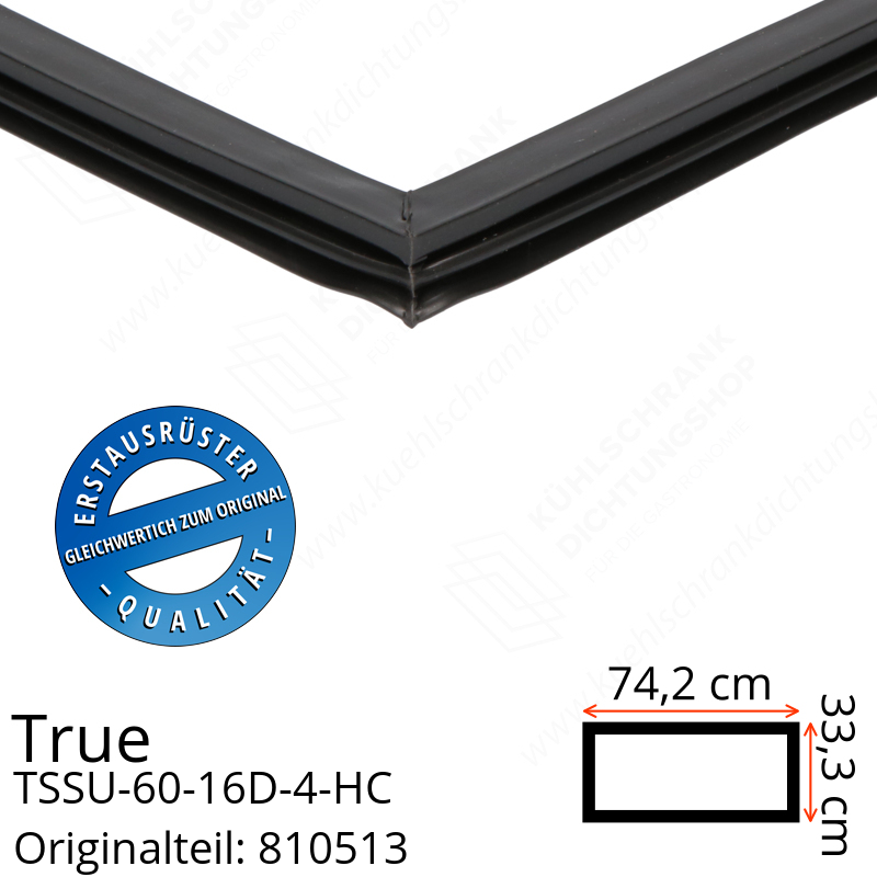 True TSSU-60-16D-4-HC Schubladendichtung 33,3 x 74,2 cm (Profil schmal)