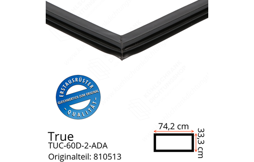 True TUC-60D-2-ADA Schubladendichtung 33,3 x 74,2 cm (Profil schmal)