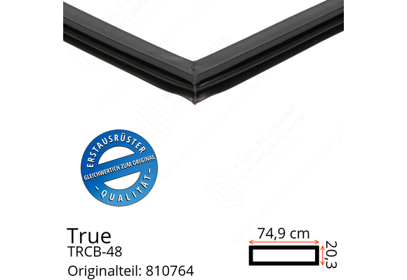 True TRCB-48 Schubladendichtung 20,3 x 74,9 cm (Profil schmal)