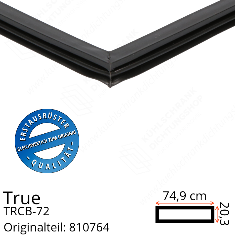 True TRCB-72 Schubladendichtung 20,3 x 74,9 cm (Profil schmal)