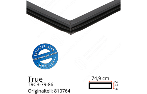 True TRCB-79-86 Schubladendichtung 20,3 x 74,9 cm (Profil schmal)