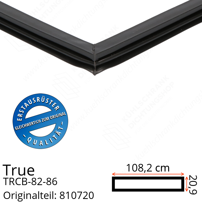 True TRCB-82-86 Schubladendichtung 20,9 x 108,2 cm (Profil schmal)