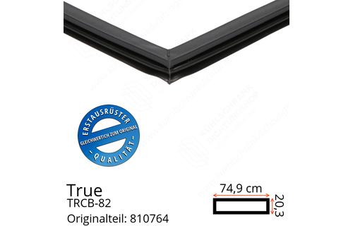 True TRCB-82 Schubladendichtung 20,3 x 74,9 cm (Profil schmal)