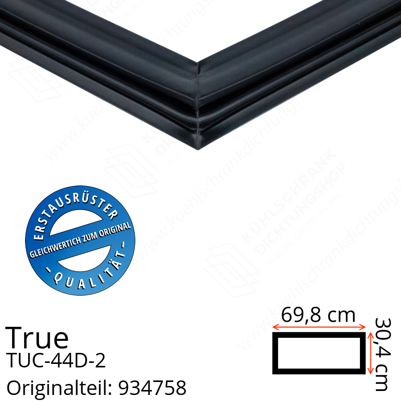 True TUC-44D-2 Schubladendichtung 30,4 x 69,8 cm (Profil breit)