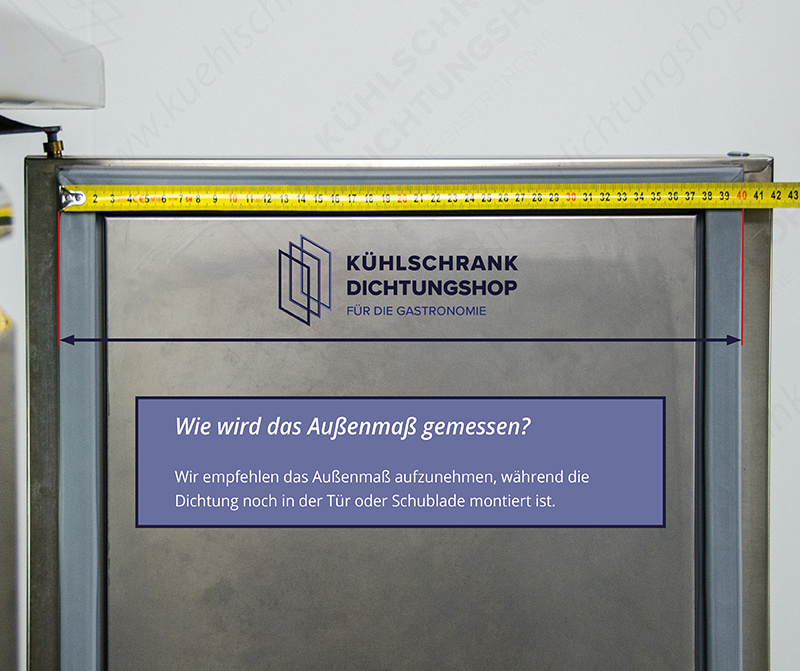 Außenmaß Kühlschrankdichtung  aufnehmen