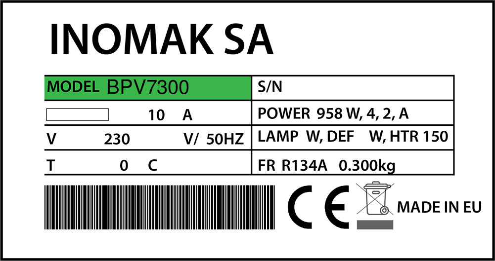Inomak BPV7300 Türdichtung 48,0 x 40,8 cm