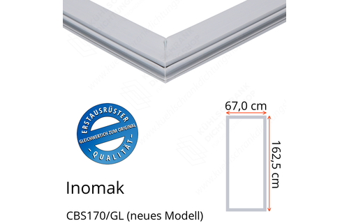 Inomak CBS170/GL (neues Modell) Türdichtung 162,5 x 67,0 cm