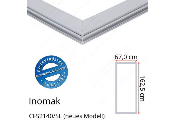 Inomak CFS2140/SL (neues Modell) Türdichtung 162,5 x 67,0 cm