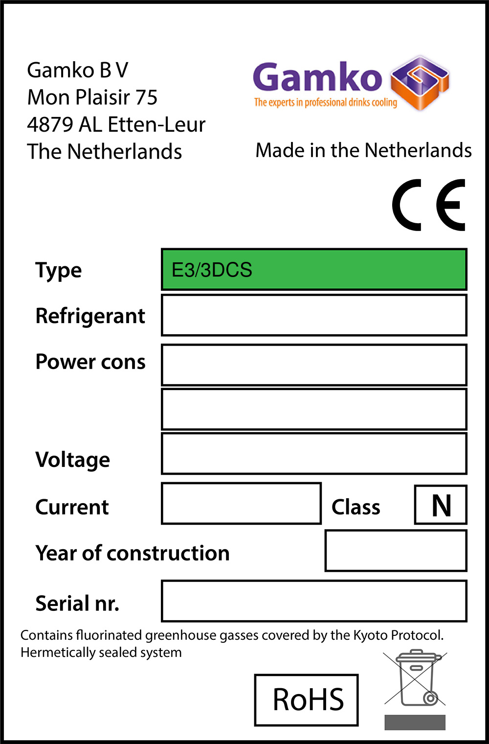 Gamko E3/3DCS Schubladendichtung 36,8 x 50,3 cm