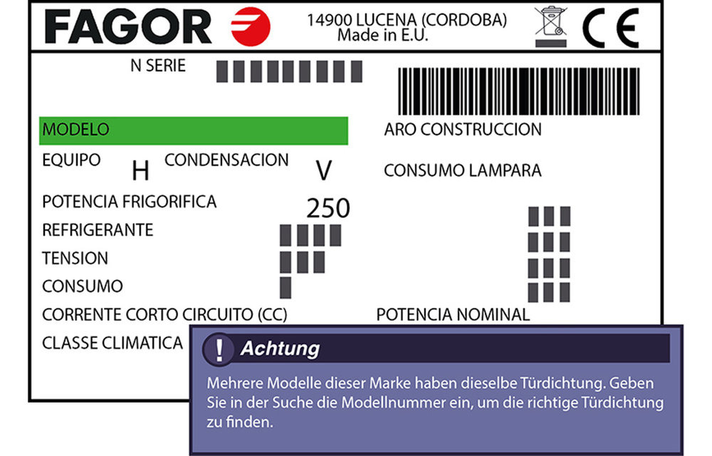 Fagor Türdichtung 60,5 x 47,5 cm Ersatzteil: 12035834 für verschiedene Modelle