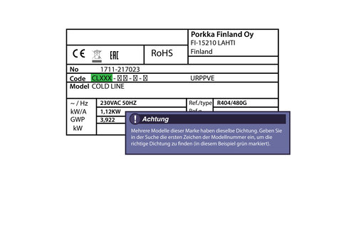 Porkka Cold Line Schubladendichtung 38,0 x 38,5 cm