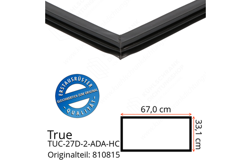 True TUC-27D-2-ADA-HC Schubladendichtung 33,1 x 67,0 cm (Profil schmal)