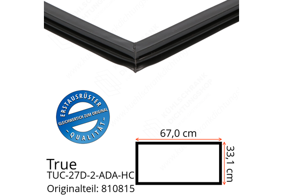 True TUC-27D-2-ADA-HC Schubladendichtung 33,1 x 67,0 cm (Profil schmal)
