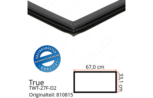 True TWT-27F-D2 Schubladendichtung 33,1 x 67,0 cm (Profil schmal)