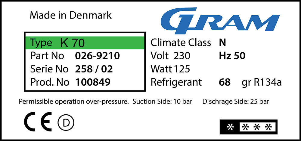 Gram K 70 Türdichtung 163,8 x 64,7 cm
