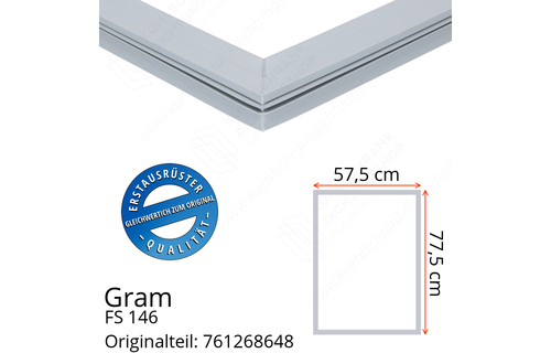 Gram FS 146 altes Modell Türdichtung 77,5 x 57,5 cm