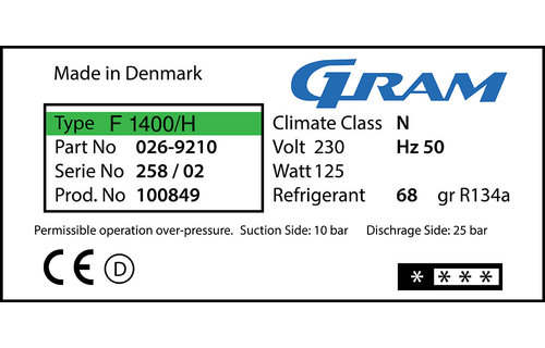 Gram F 1400/H Türdichtung 155,0 x 65,0 cm