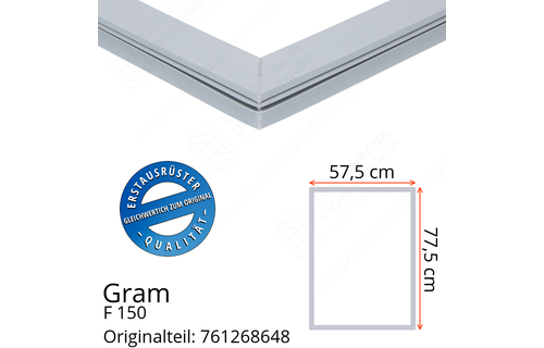 Gram F 150 altes Modell Türdichtung 77,5 x 57,5 cm