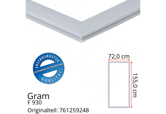 Gram F 930 Türdichtung 155,0 x 72,0 cm