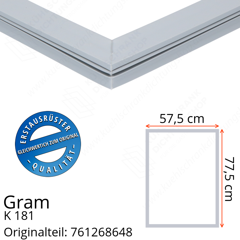 Gram K 181 altes Modell Türdichtung 77,5 x 57,5 cm