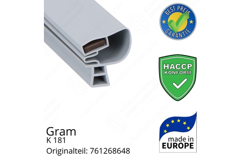 Gram K 181 altes Modell Türdichtung 77,5 x 57,5 cm