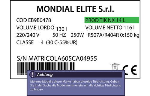 Mondial Elite Türdichtung 166,5 x 59,0 cm Ersatzteil: 4612158 für verschiedene Modelle