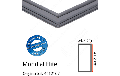 Mondial Elite Türdichtung 141,2 x 64,7 cm Ersatzteil: 4612167 für verschiedene Modelle