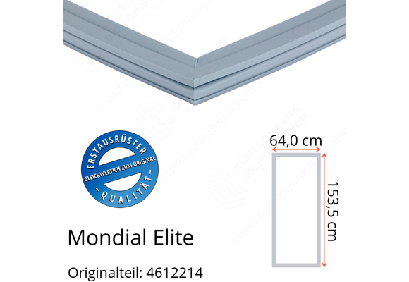 Mondial Elite Türdichtung 153,5 x 64,0 cm Ersatzteil: 4612214 für verschiedene Modelle