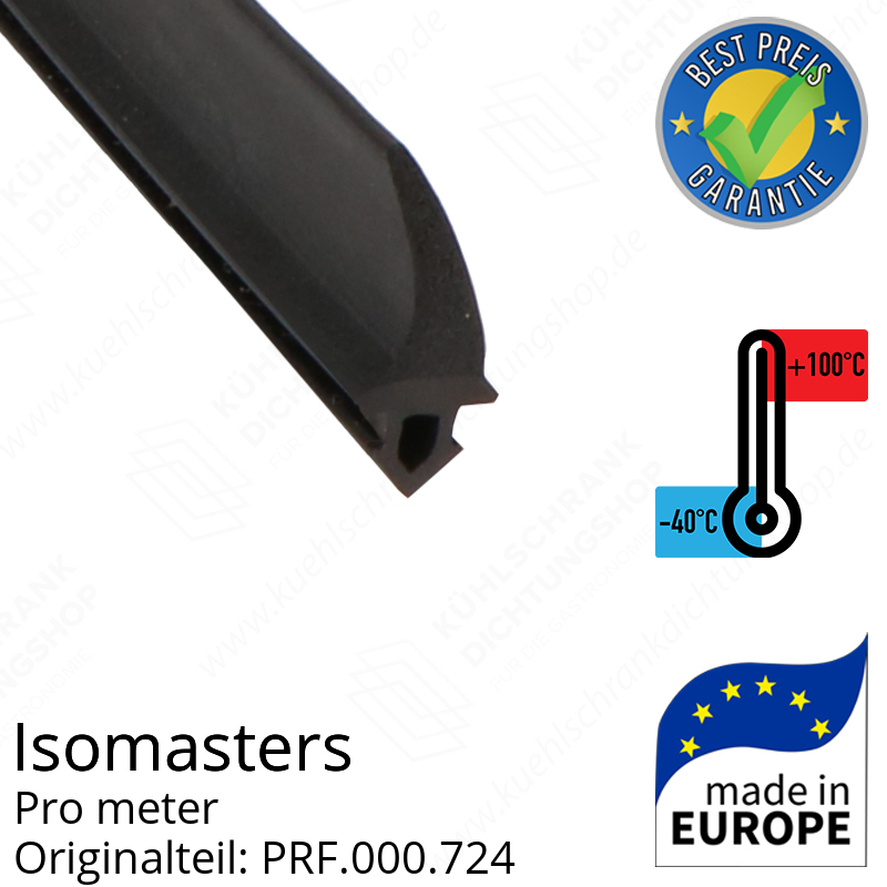Isomasters Dichtungsgummi für Schiebetür und Drehtür pro Meter Ersatzteil: PRF.000.724