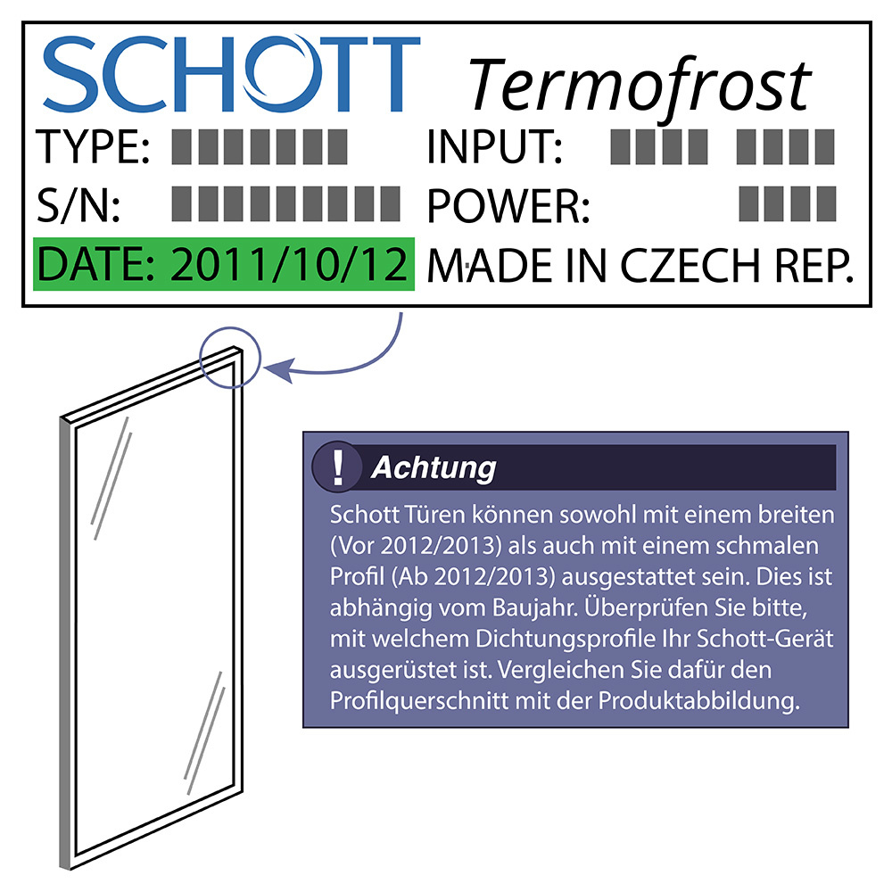 Schott Türdichtung 128,2 x 64,2 cm Ersatzteil: 732379