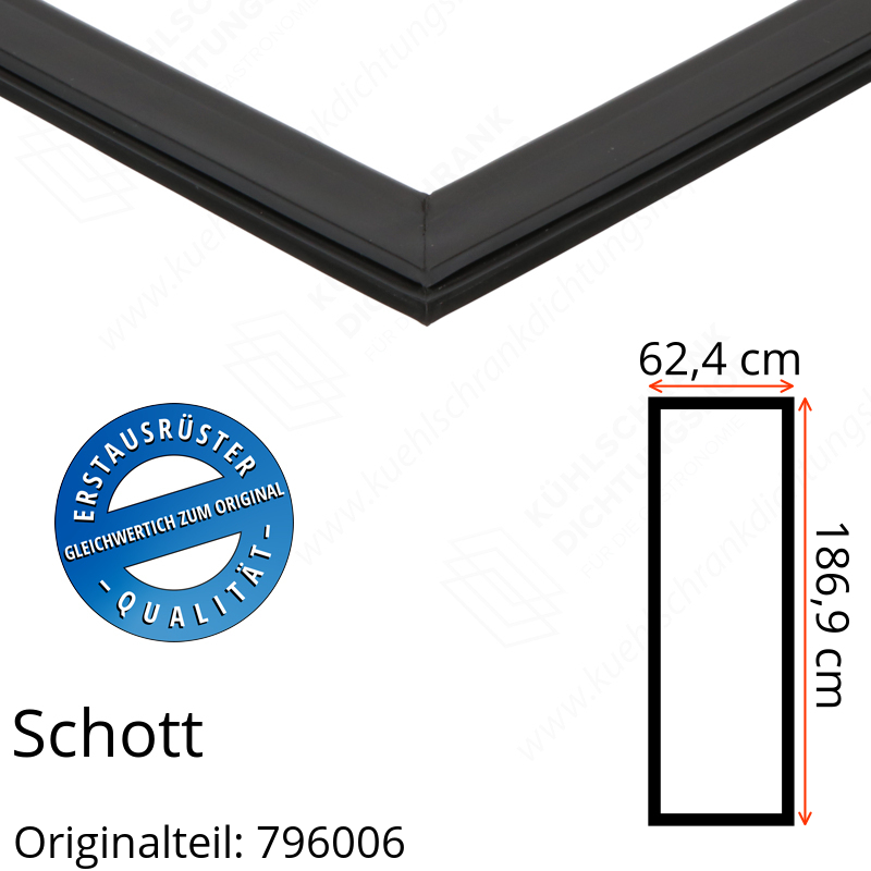 Schott Türdichtung 186,9 x 62,4 cm Ersatzteil: 796006