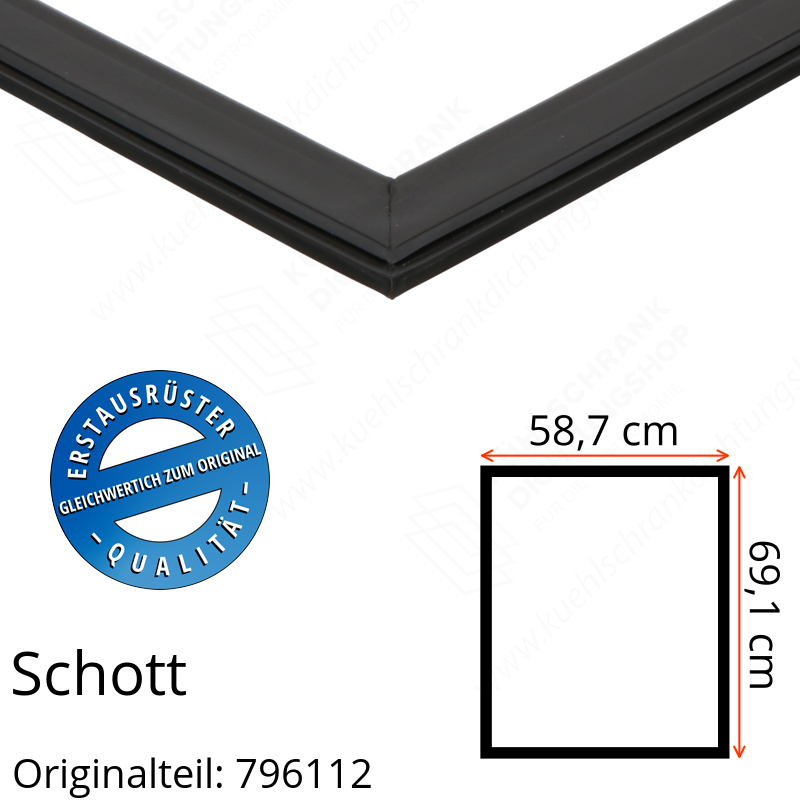 Schott Türdichtung 69,1 x 58,7 cm Ersatzteil: 796112