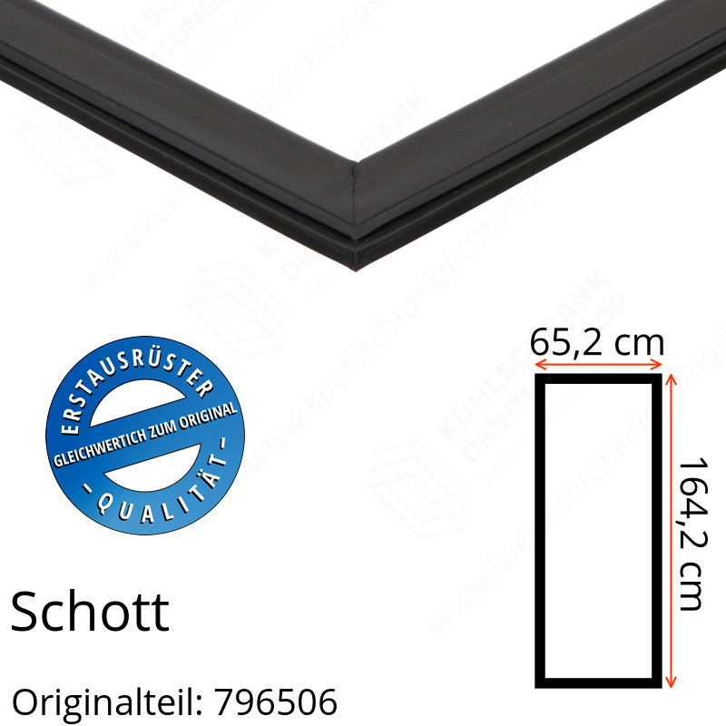 Schott Türdichtung 164,2 x 65,2 cm Ersatzteil: 796506 -  Kühlschrankdichtungshop