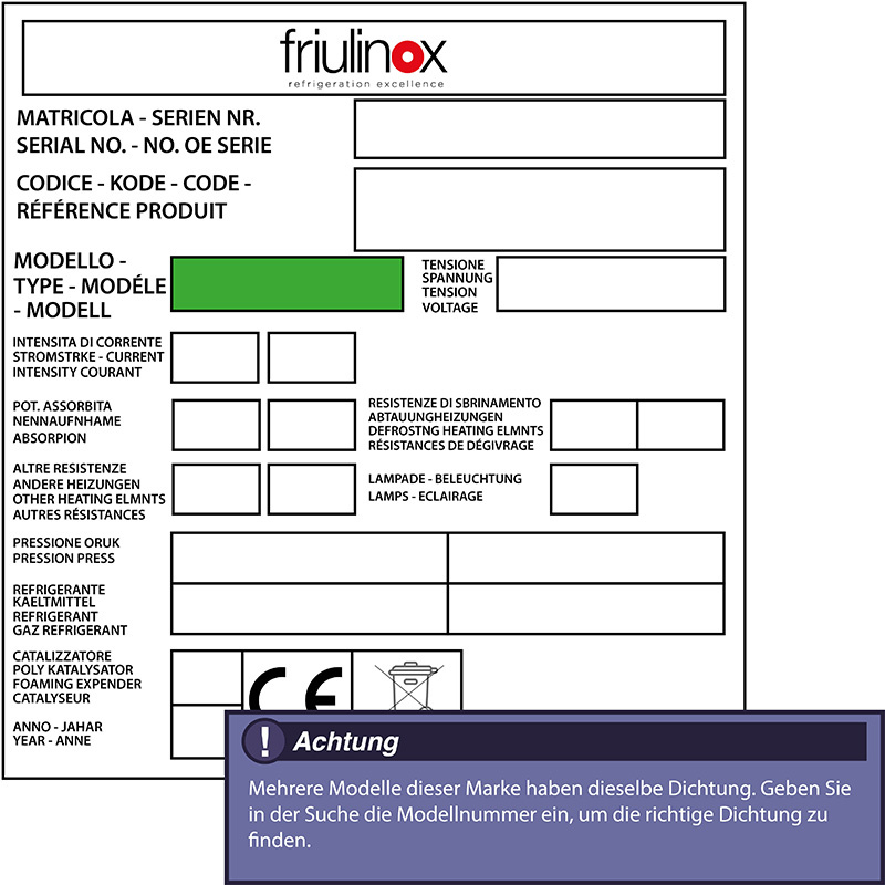 Friulinox Türdichtung 158,2 x 37,0 cm Ersatzteil: 920647