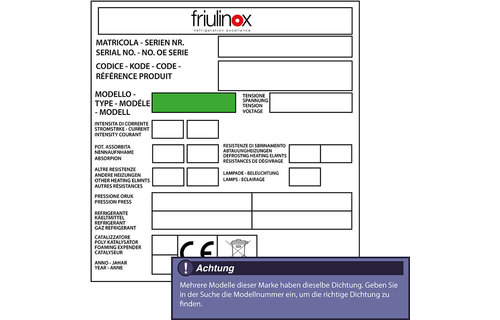 Friulinox Türdichtung 183,5 x 76,0 cm Ersatzteil: 4501860