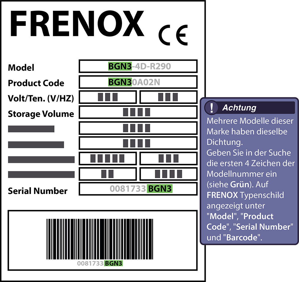 Frenox Türdichtung 140,5 x 55,5 cm Ersatzteil: A00CO110 für verschiedene Modelle