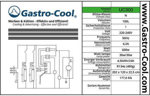 Gastro-Cool UC300 Türdichtung 79,0 x 42,6 cm