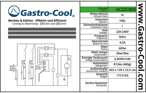 Gastro-Cool GCDC800 Türdichtung 131,0 x 48,0 cm