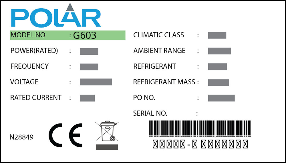 Polar G603 Schubladendichtung 41,0 x 50,5 cm